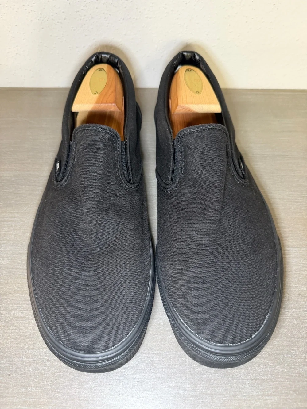 Vans Classic Slip On Black Canvas Shoes Men’s 13 Women’s 14.5 Casual Sneakers
